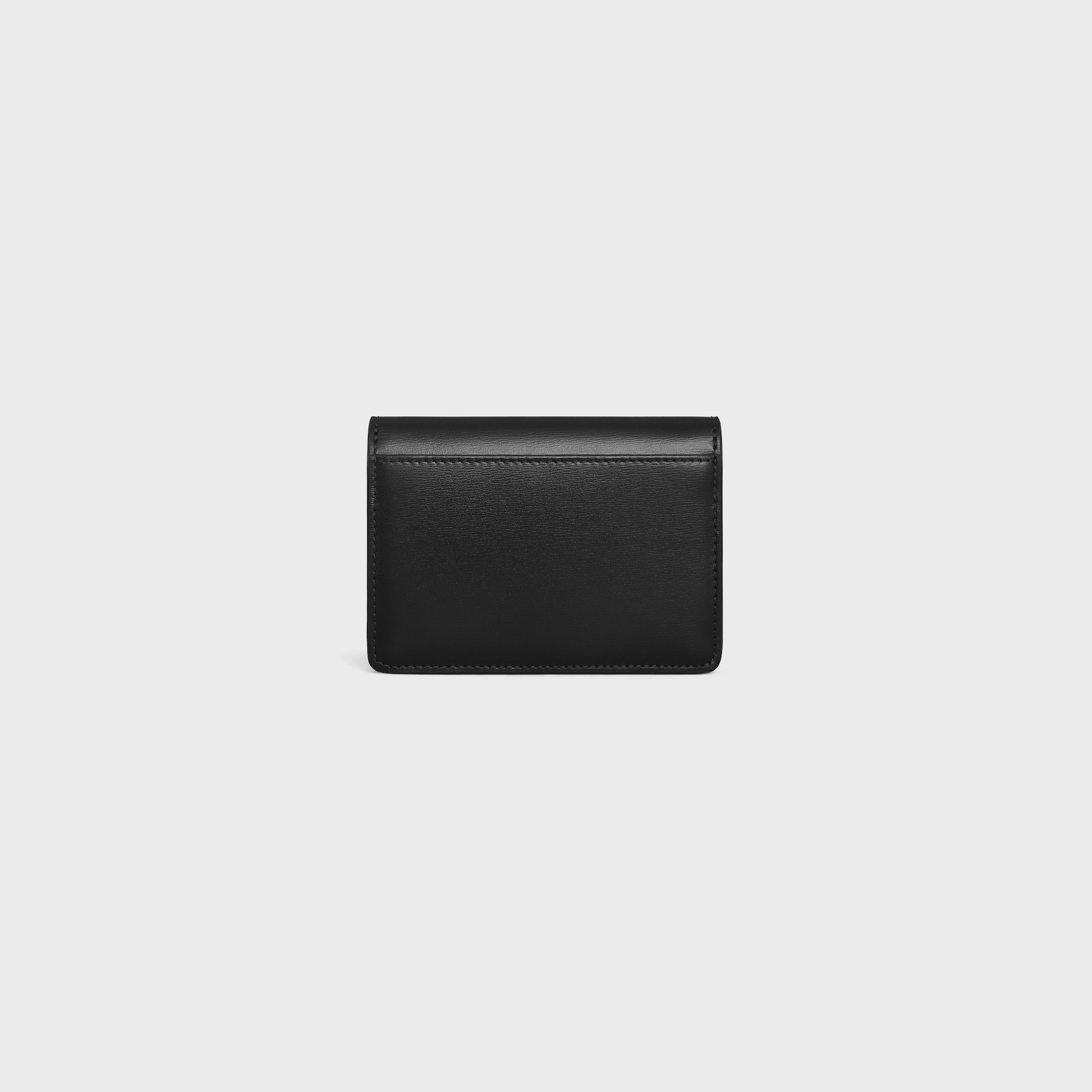 CARD HOLDER WITH FLAP TRIOMPHE IN SHINY CALFSKIN BLACK - Image 3